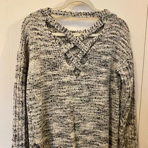 Cross-Cross Back Hi-Low Sweater